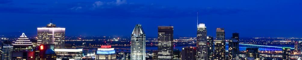 Montreal skyline at night.